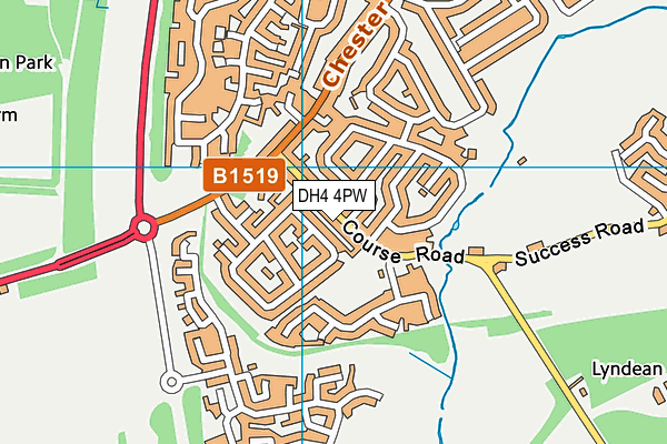 DH4 4PW map - OS VectorMap District (Ordnance Survey)