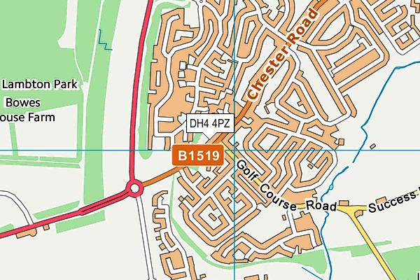 DH4 4PZ map - OS VectorMap District (Ordnance Survey)