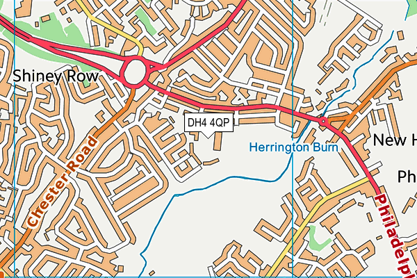 DH4 4QP map - OS VectorMap District (Ordnance Survey)
