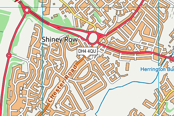 DH4 4QU map - OS VectorMap District (Ordnance Survey)