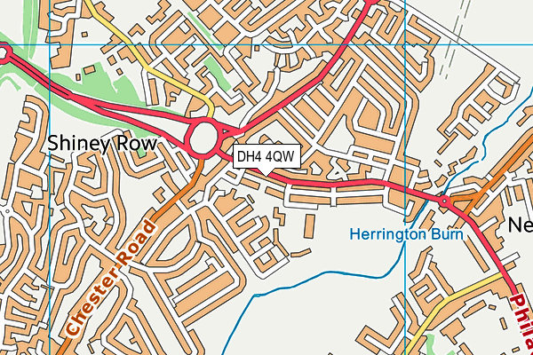 DH4 4QW map - OS VectorMap District (Ordnance Survey)