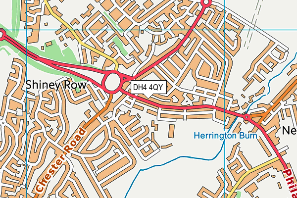 DH4 4QY map - OS VectorMap District (Ordnance Survey)