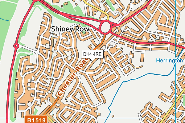 DH4 4RE map - OS VectorMap District (Ordnance Survey)