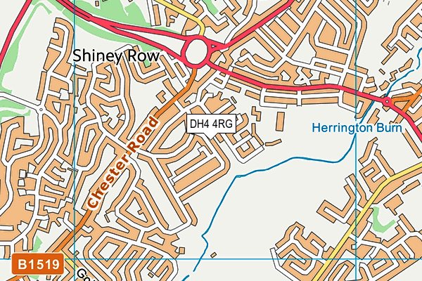 DH4 4RG map - OS VectorMap District (Ordnance Survey)