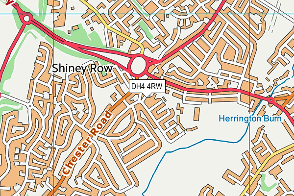 DH4 4RW map - OS VectorMap District (Ordnance Survey)