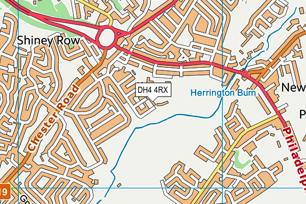 DH4 4RX map - OS VectorMap District (Ordnance Survey)