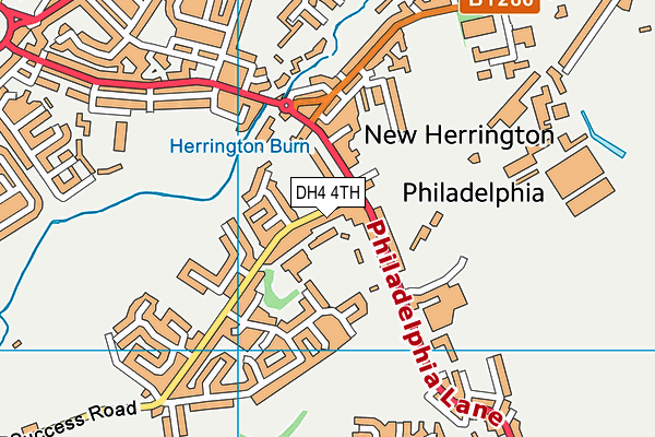 DH4 4TH map - OS VectorMap District (Ordnance Survey)