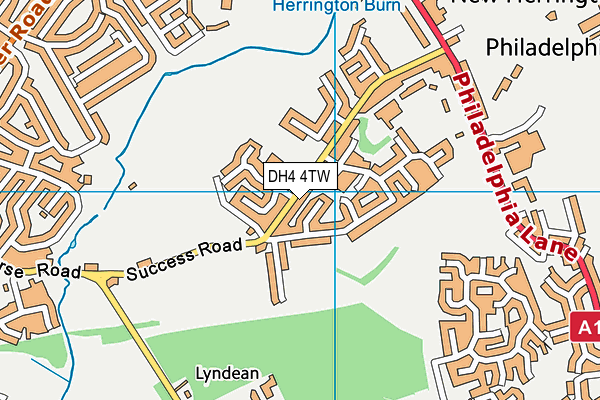 DH4 4TW map - OS VectorMap District (Ordnance Survey)