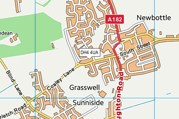 DH4 4UA map - OS VectorMap District (Ordnance Survey)