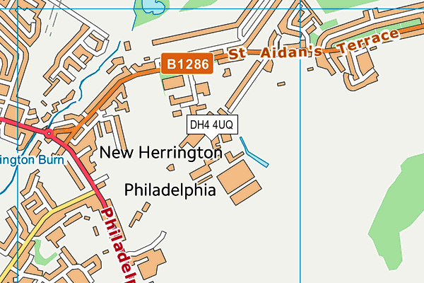 DH4 4UQ map - OS VectorMap District (Ordnance Survey)