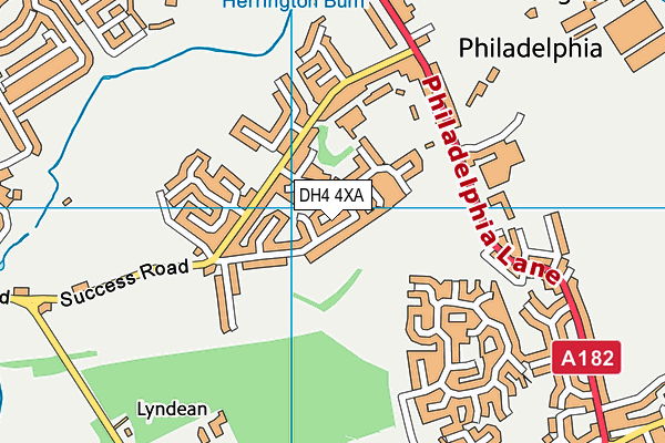 DH4 4XA map - OS VectorMap District (Ordnance Survey)