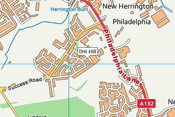 DH4 4XB map - OS VectorMap District (Ordnance Survey)