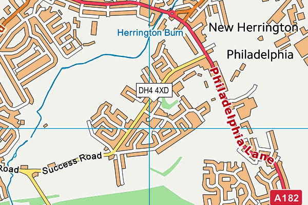 DH4 4XD map - OS VectorMap District (Ordnance Survey)