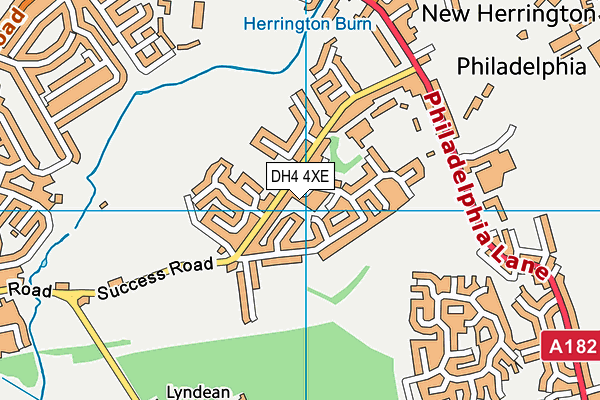 DH4 4XE map - OS VectorMap District (Ordnance Survey)
