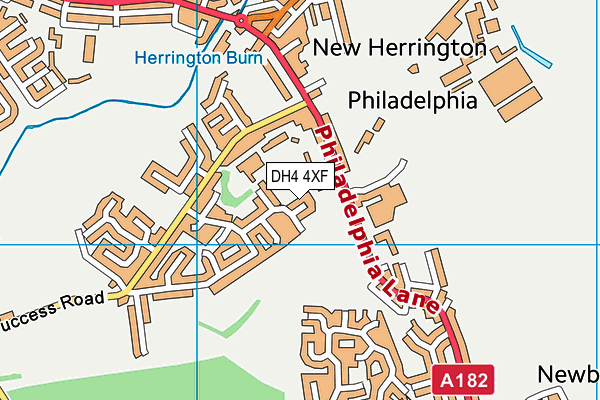DH4 4XF map - OS VectorMap District (Ordnance Survey)