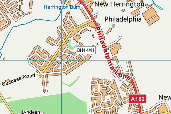 DH4 4XH map - OS VectorMap District (Ordnance Survey)