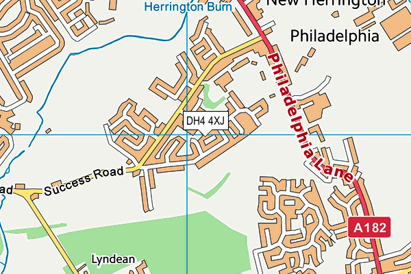 DH4 4XJ map - OS VectorMap District (Ordnance Survey)