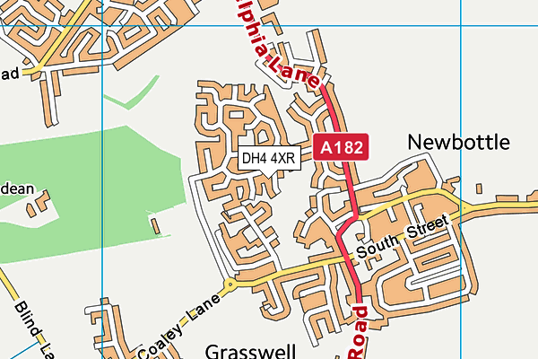 DH4 4XR map - OS VectorMap District (Ordnance Survey)