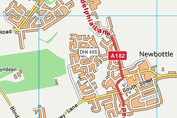 DH4 4XS map - OS VectorMap District (Ordnance Survey)