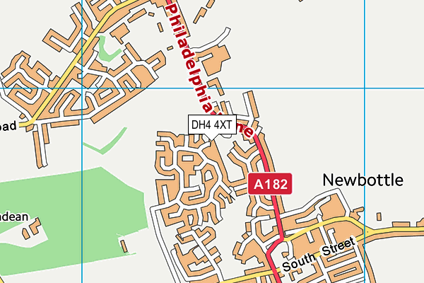 DH4 4XT map - OS VectorMap District (Ordnance Survey)