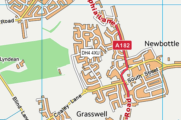 DH4 4XU map - OS VectorMap District (Ordnance Survey)