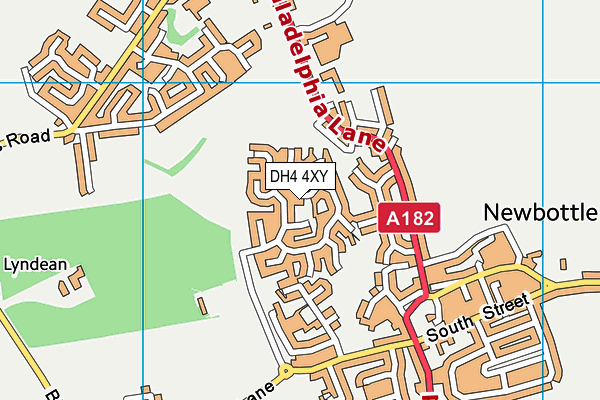 DH4 4XY map - OS VectorMap District (Ordnance Survey)