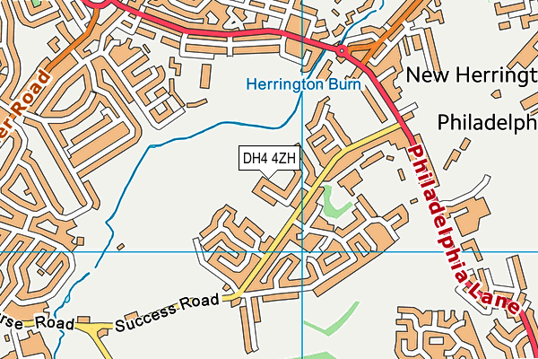 DH4 4ZH map - OS VectorMap District (Ordnance Survey)