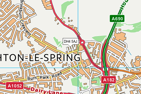 DH4 5AJ map - OS VectorMap District (Ordnance Survey)