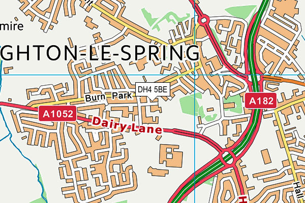 DH4 5BE map - OS VectorMap District (Ordnance Survey)