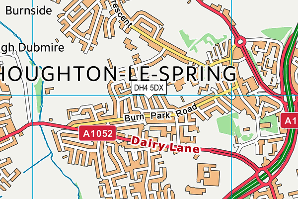 DH4 5DX map - OS VectorMap District (Ordnance Survey)