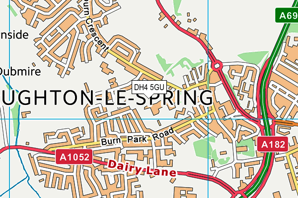 DH4 5GU map - OS VectorMap District (Ordnance Survey)