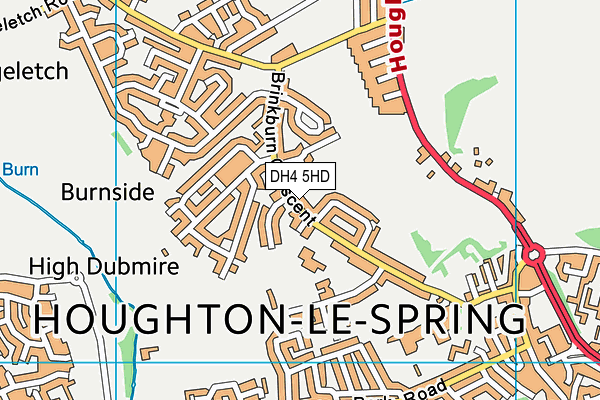 DH4 5HD map - OS VectorMap District (Ordnance Survey)