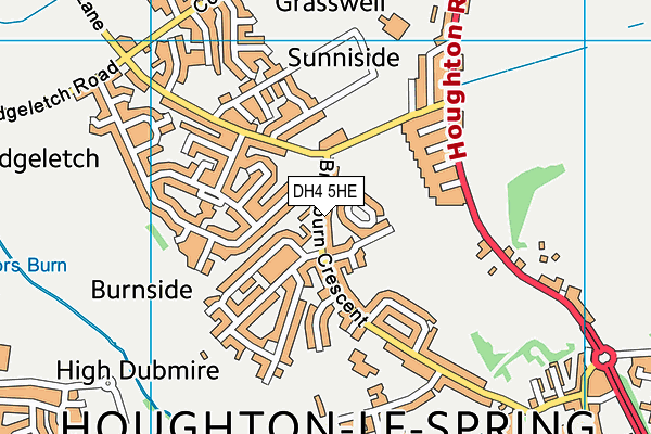 DH4 5HE map - OS VectorMap District (Ordnance Survey)