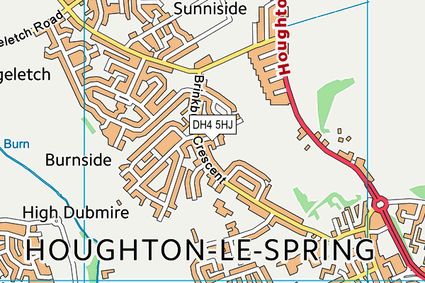 DH4 5HJ map - OS VectorMap District (Ordnance Survey)