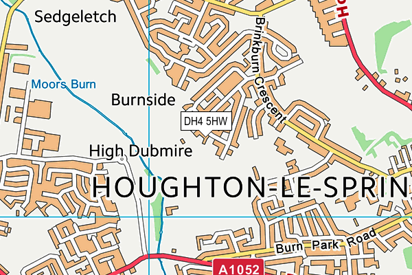 DH4 5HW map - OS VectorMap District (Ordnance Survey)