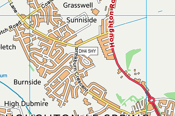 DH4 5HY map - OS VectorMap District (Ordnance Survey)