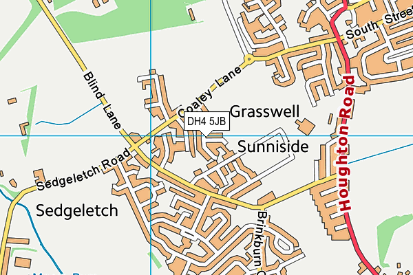 DH4 5JB map - OS VectorMap District (Ordnance Survey)