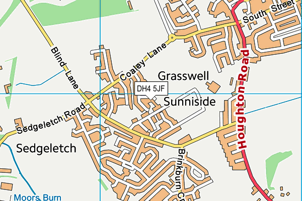 DH4 5JF map - OS VectorMap District (Ordnance Survey)