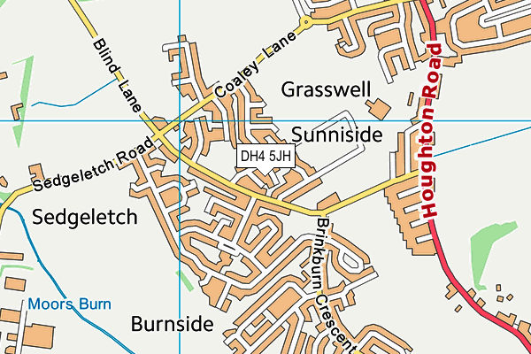 DH4 5JH map - OS VectorMap District (Ordnance Survey)