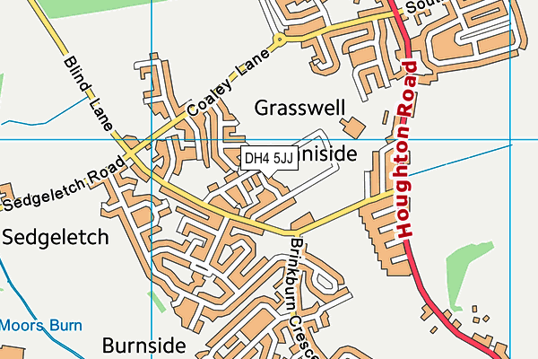 DH4 5JJ map - OS VectorMap District (Ordnance Survey)