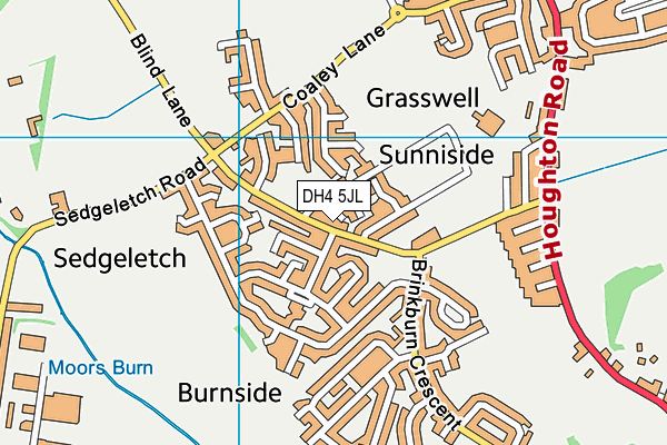 DH4 5JL map - OS VectorMap District (Ordnance Survey)