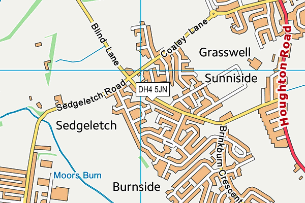 DH4 5JN map - OS VectorMap District (Ordnance Survey)