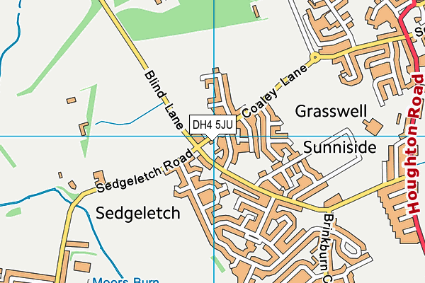 DH4 5JU map - OS VectorMap District (Ordnance Survey)