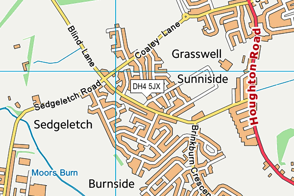 DH4 5JX map - OS VectorMap District (Ordnance Survey)