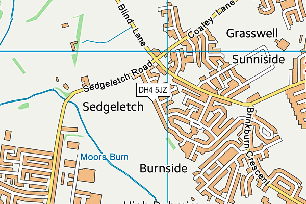 DH4 5JZ map - OS VectorMap District (Ordnance Survey)