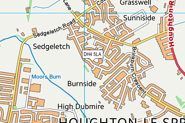 DH4 5LA map - OS VectorMap District (Ordnance Survey)