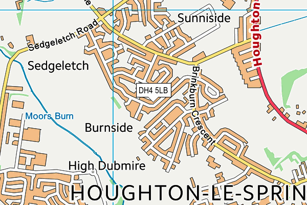 DH4 5LB map - OS VectorMap District (Ordnance Survey)