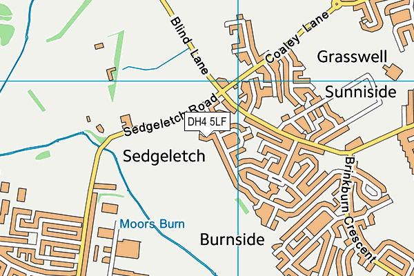 DH4 5LF map - OS VectorMap District (Ordnance Survey)