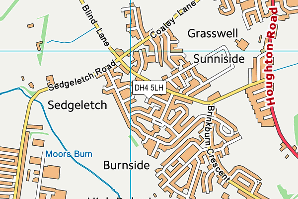 DH4 5LH map - OS VectorMap District (Ordnance Survey)