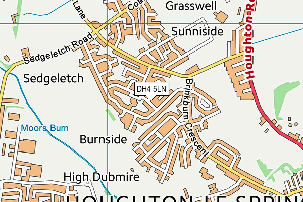 DH4 5LN map - OS VectorMap District (Ordnance Survey)